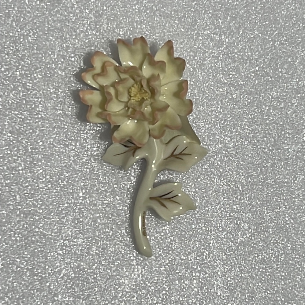 Lenox Floral Ceramic Brooch Pin